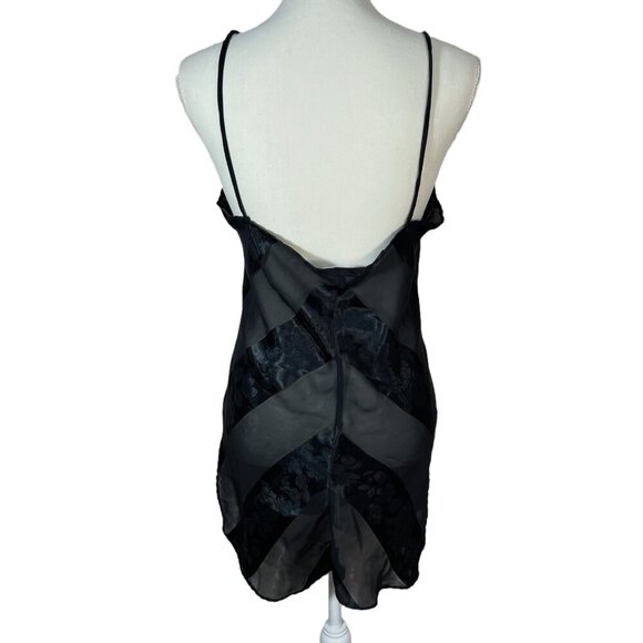 Vintage Tender Moments Black Satin Striped Slip Dress Mini Dress Women's Size M - Picture 5 of 8